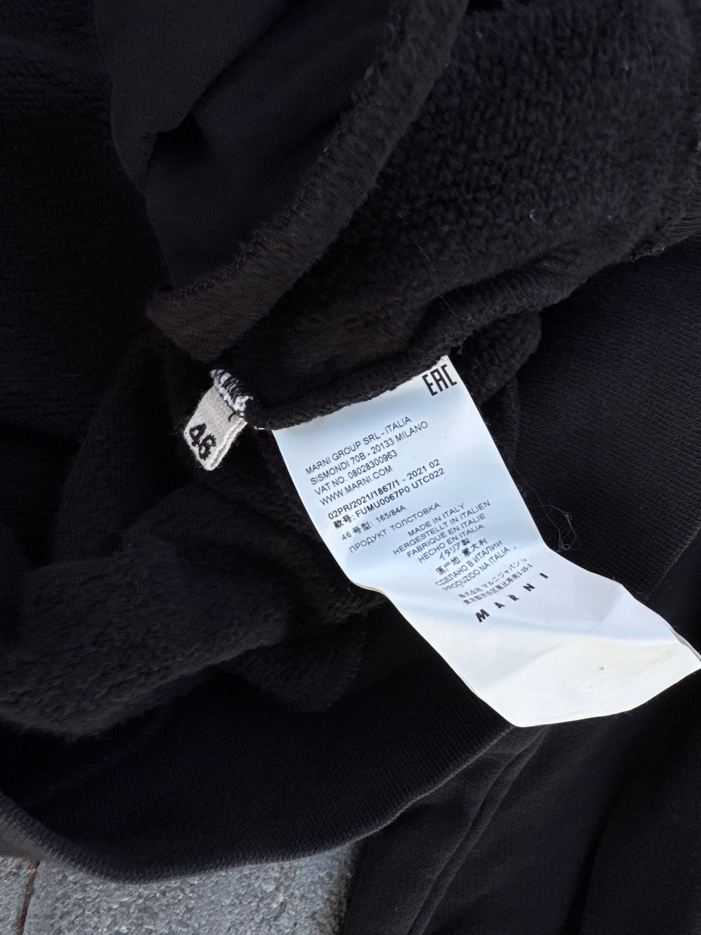 (XL) Marni Distorted Logo Black Hoodie