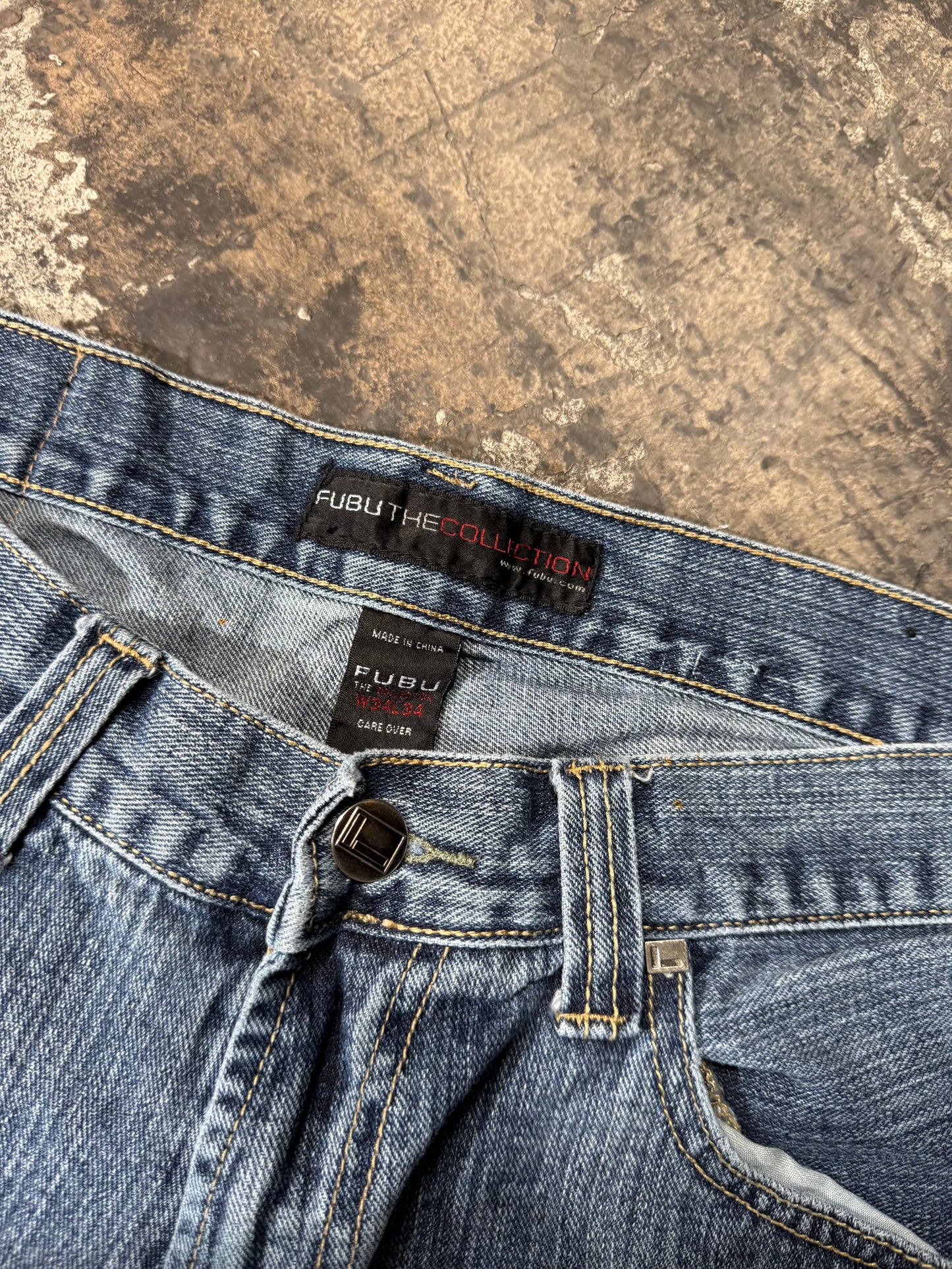(34x34) Fubu Cross Embroidery Pocket Denim