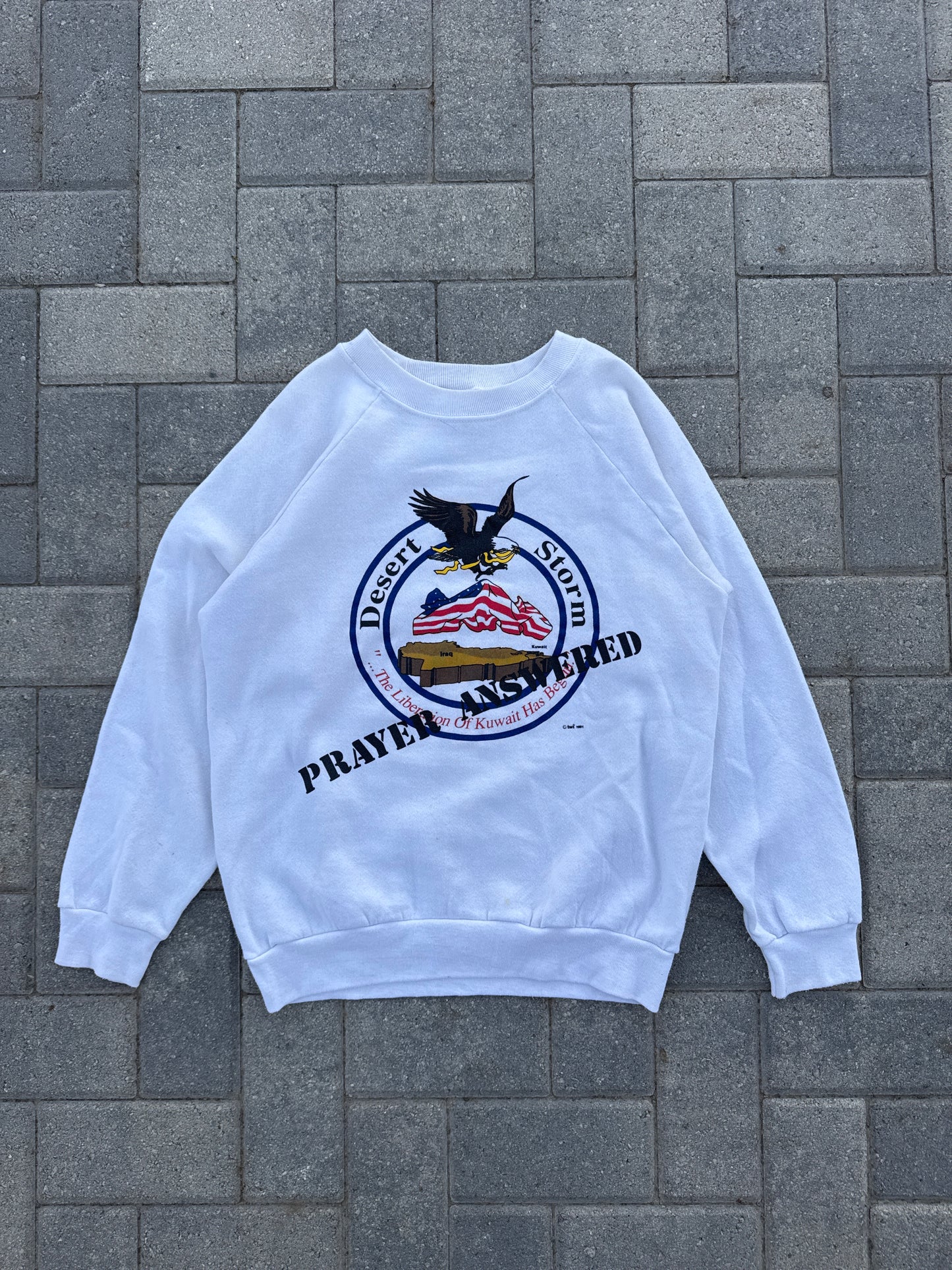 (L) Vintage 1991 Desert Storm Prayer Answered Crewneck