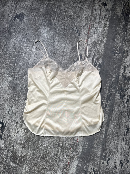 (L/34) Lace trim satin cami