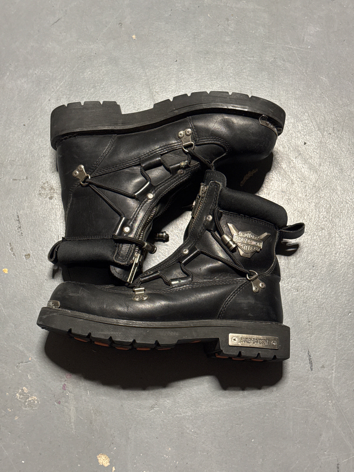 (9) Harley Davidson Men’s Brake Light Motorcycle Round Toe Boots