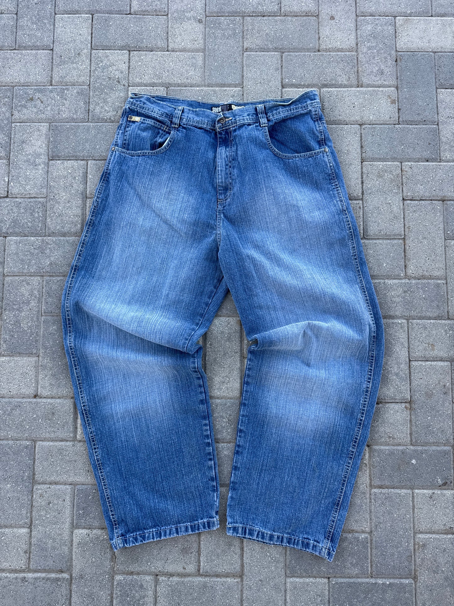 (40x34) SouthPole Cream Tab Denim Pants