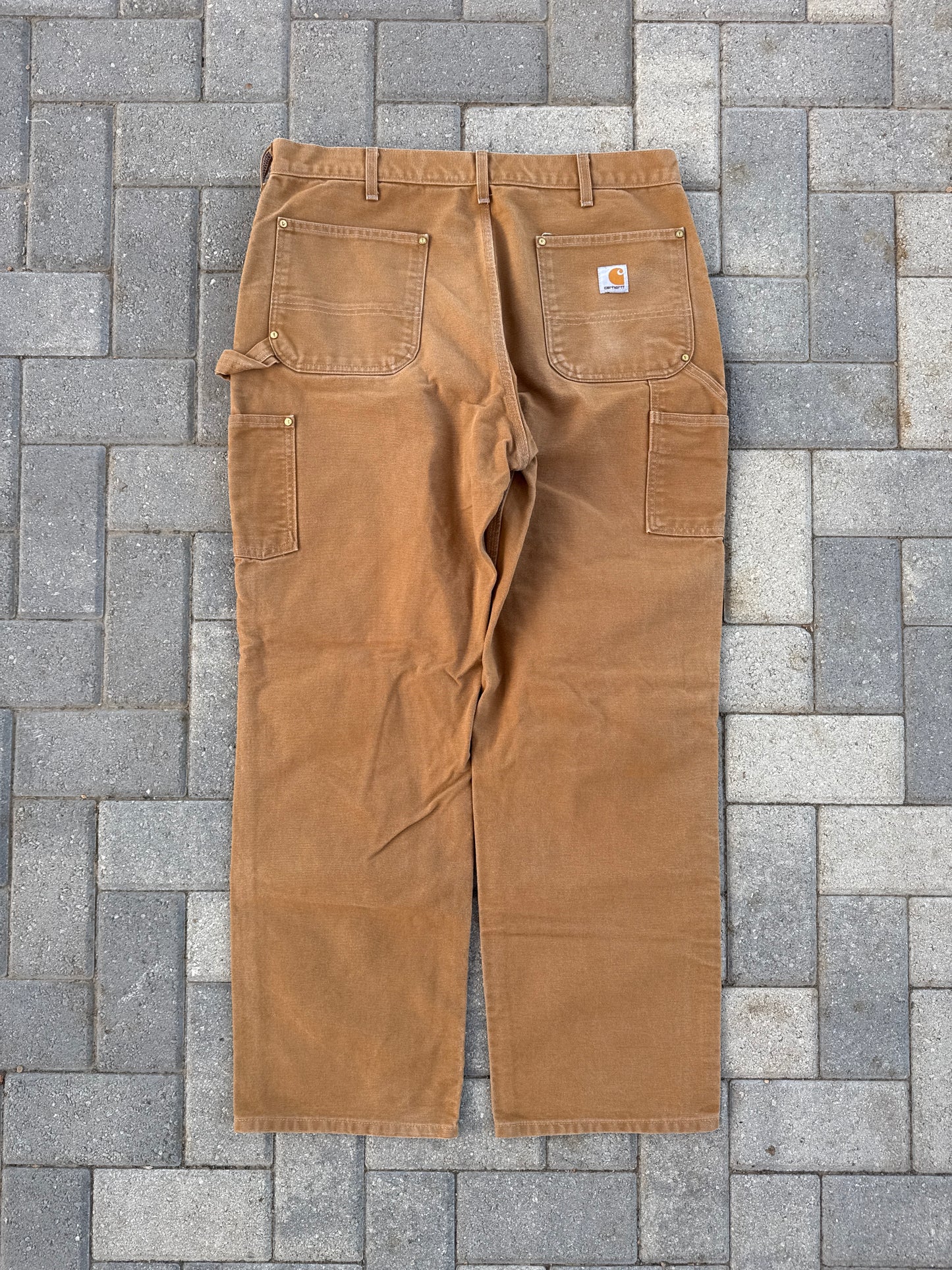 (38x32) Carhartt B01 Double-Knee Khaki Denim Pants