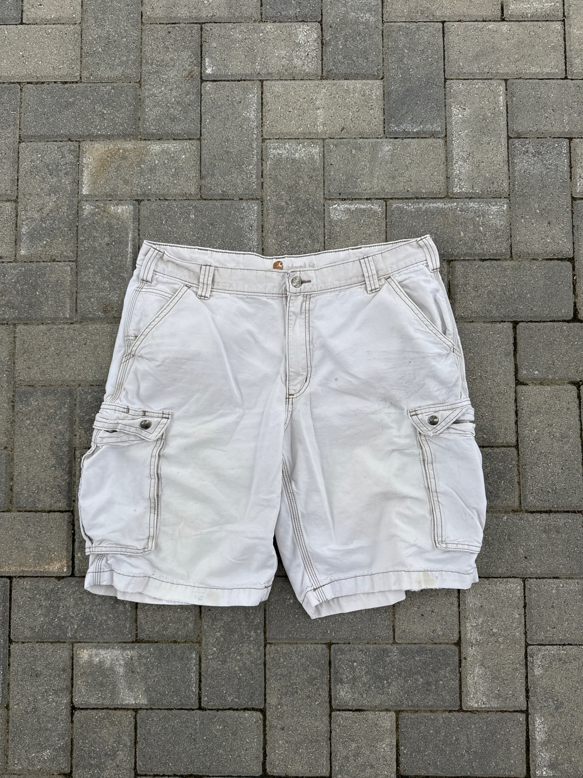 (38) Carhartt Carpenter Cargo White Shorts