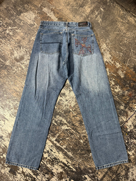 (34x34) Fubu Cross Embroidery Pocket Denim