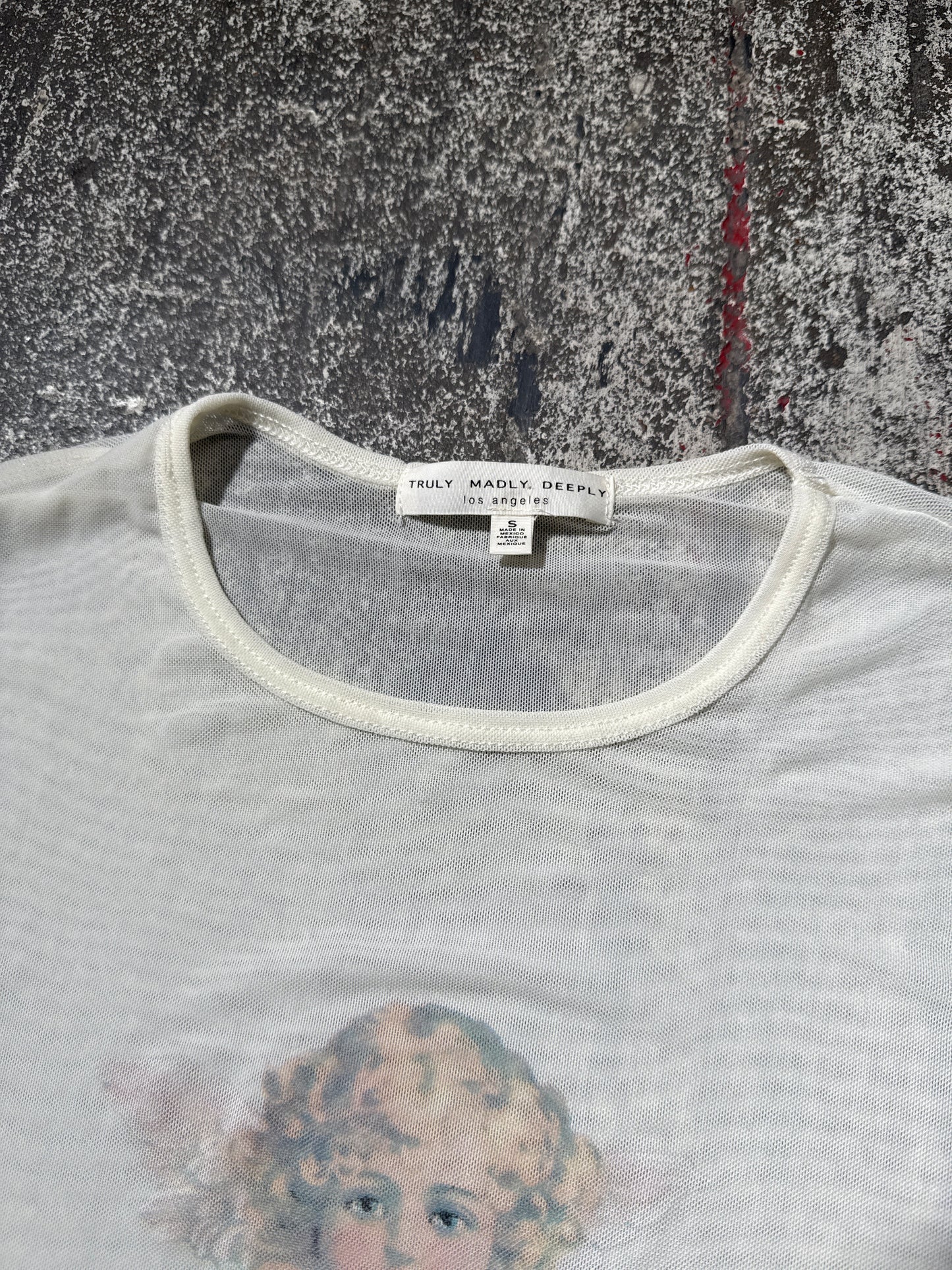 (S) Angel See Through Crop Top Longsleeve