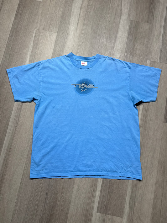 (XL) 90s Nike Baby Blue Logo Tee