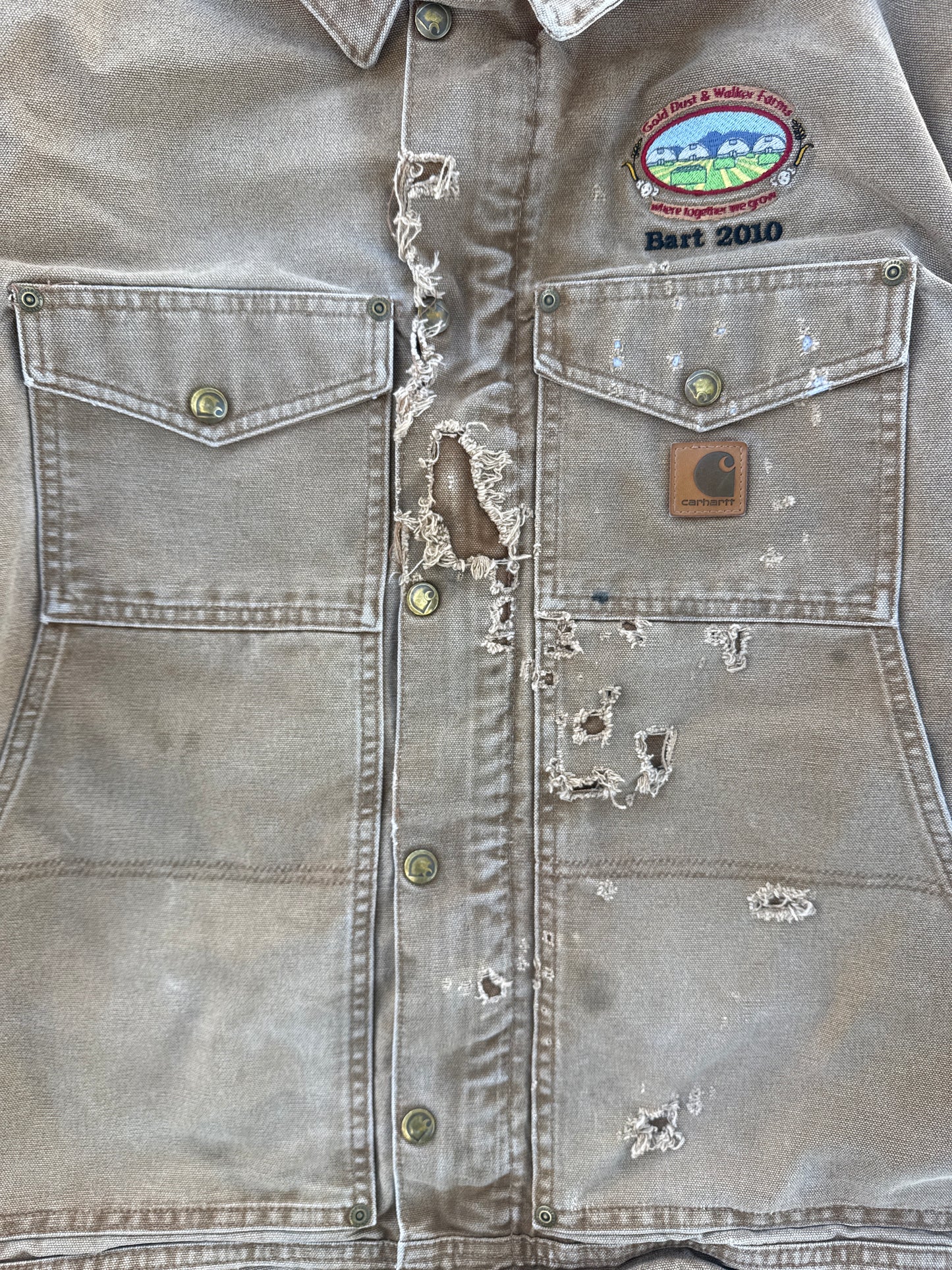 (XLT) Tan Bart 2010 Carhartt Distressed Jacket
