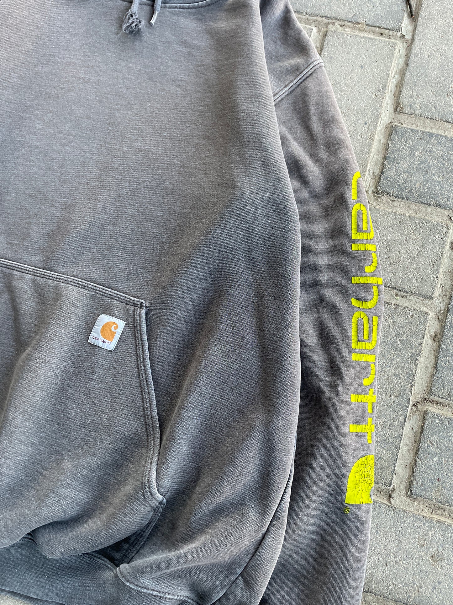(XL) Sunfaded Grey Carhartt Hoodie