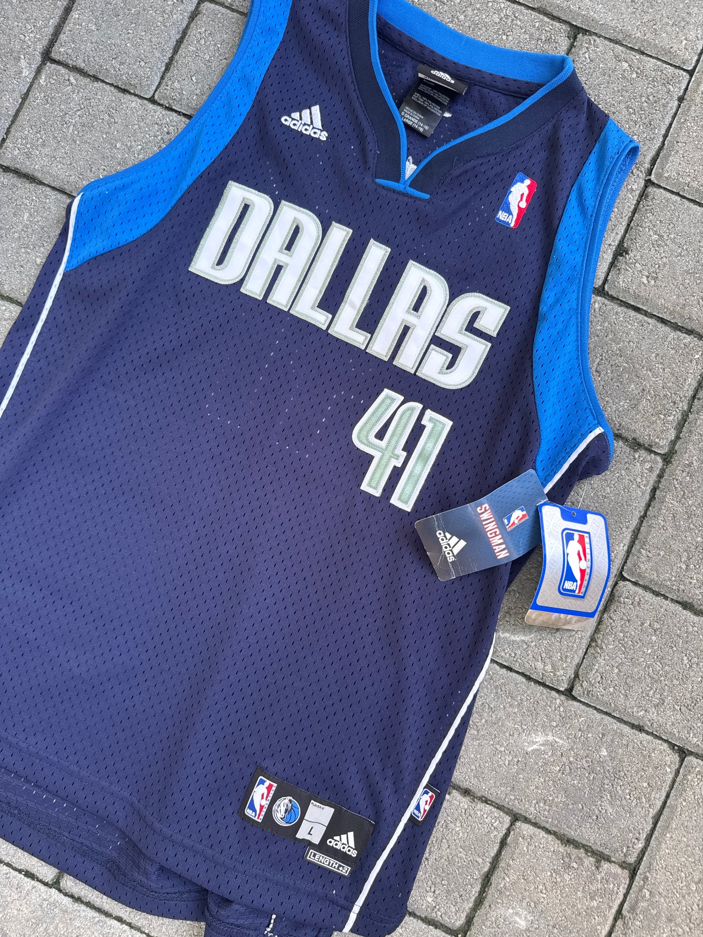 (L) Adidas Dallas Mavericks Nowitzki Swingman Jersey