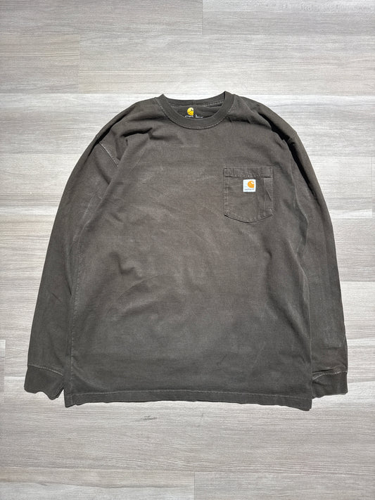 (L) Faded Brown Carhartt Longsleeve
