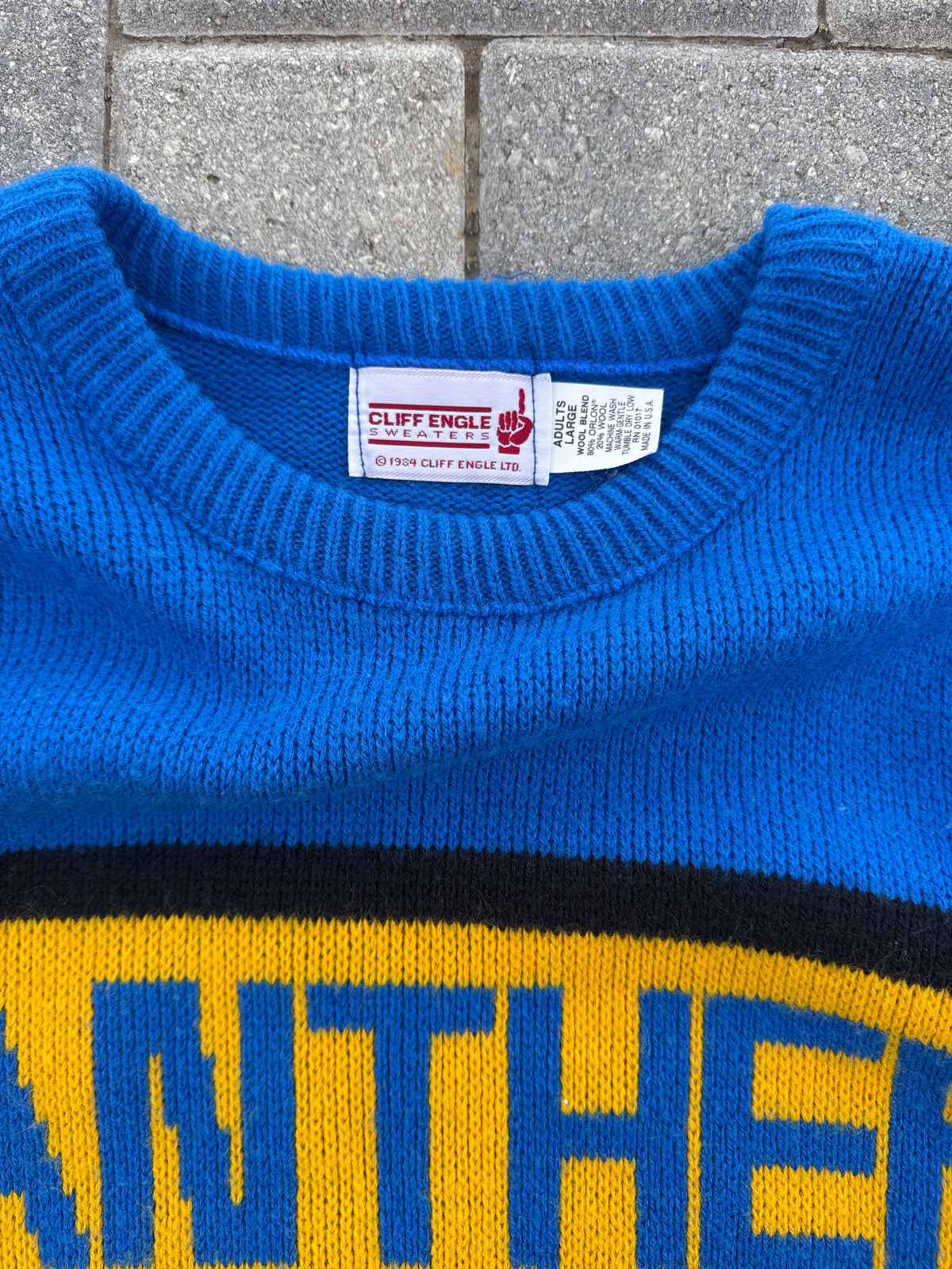 (L) Vintage 80s Pittsburgh Panthers Wool Crewneck