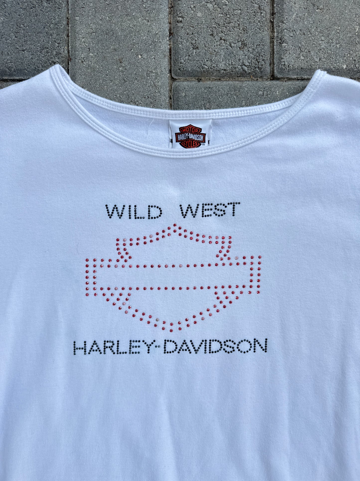 (XL) Women Wild West Harley Davidson Bedazzled Tee