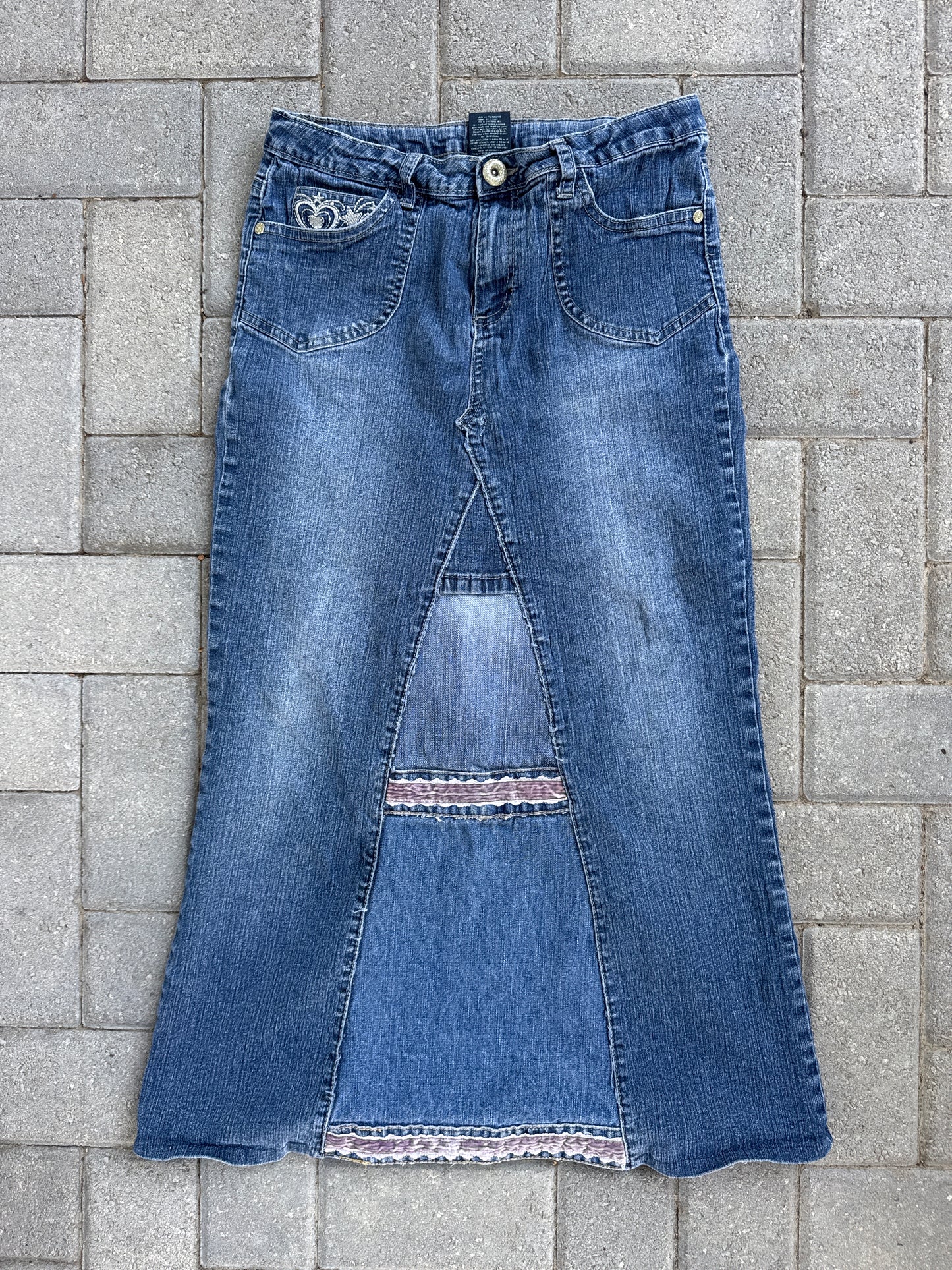 (27) Faded Glory Denim Flared Women Skirt