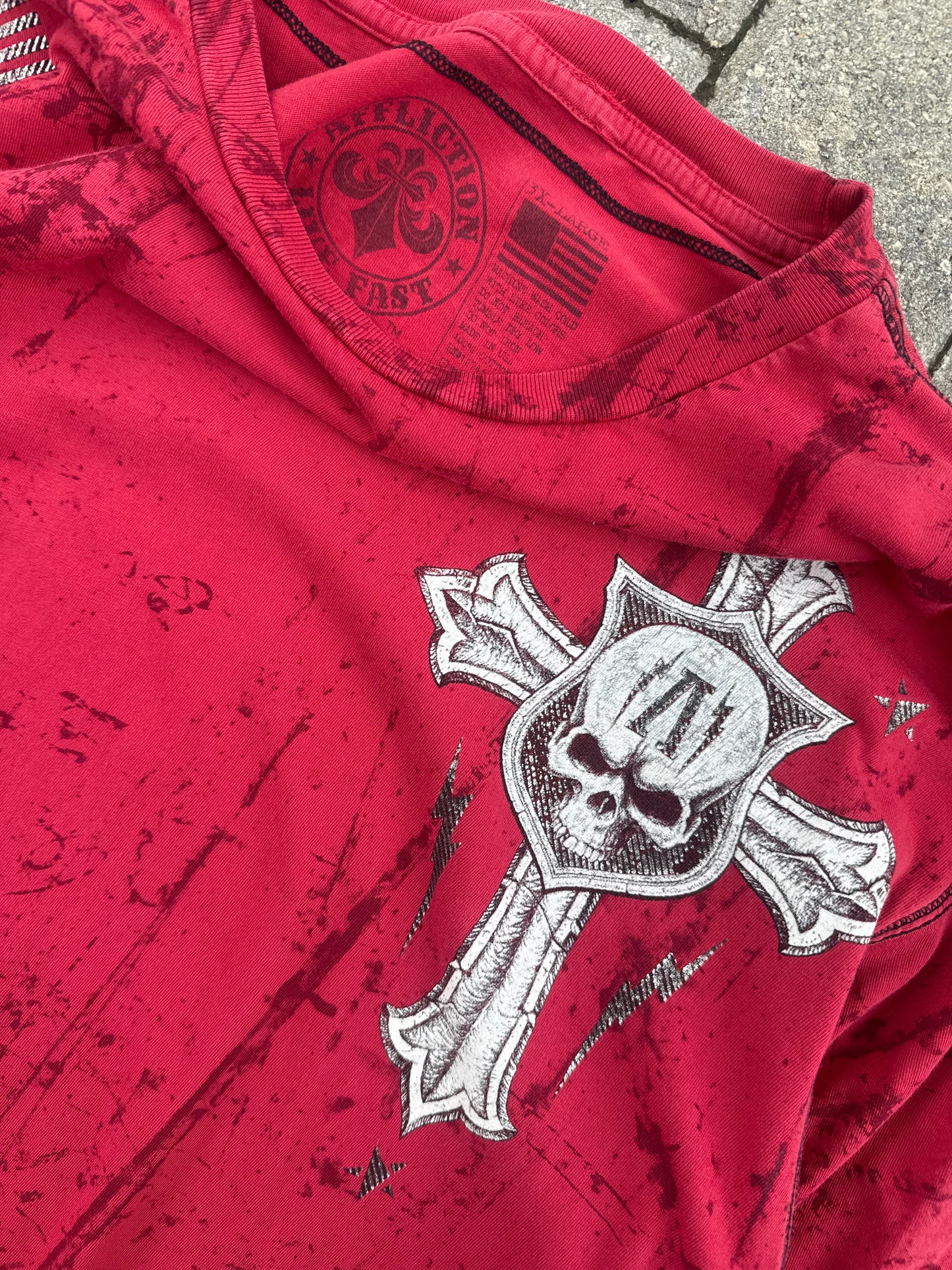 (3XL) Affliction Skull Cross