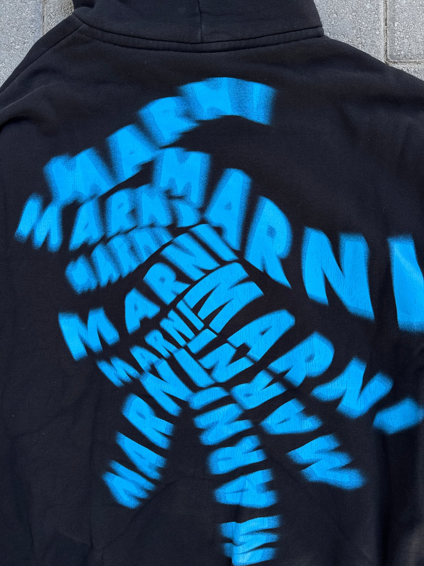 (XL) Marni Distorted Logo Black Hoodie