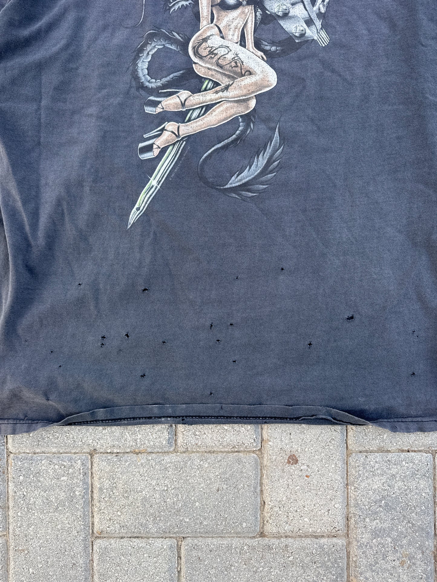 (XL) Girl with a Dragon Tattoo Distressed Tee