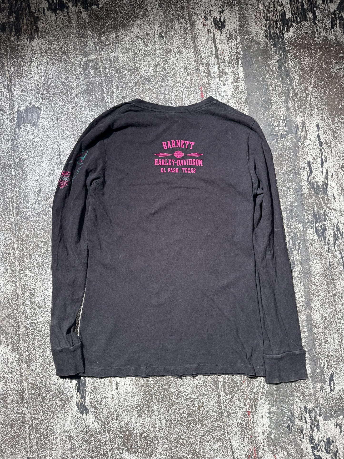 (M) Black & Pink Harley Davidson Longsleeve