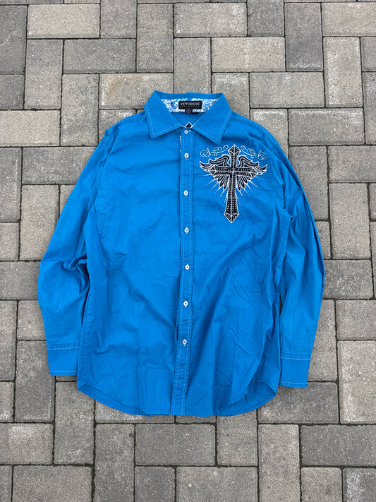 (XL) Victorious Gemmed Button-Up Shirt