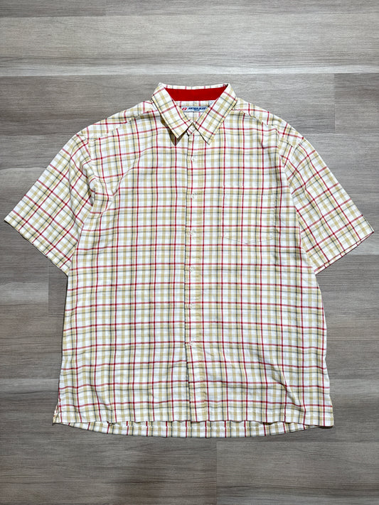 (XXL) Anchor Blue Plaid Red/Tan Button Up
