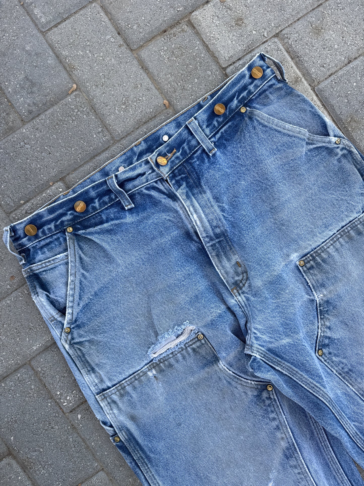 (36x34) Carhartt B07 Distressed Double-Knee Denim Pants