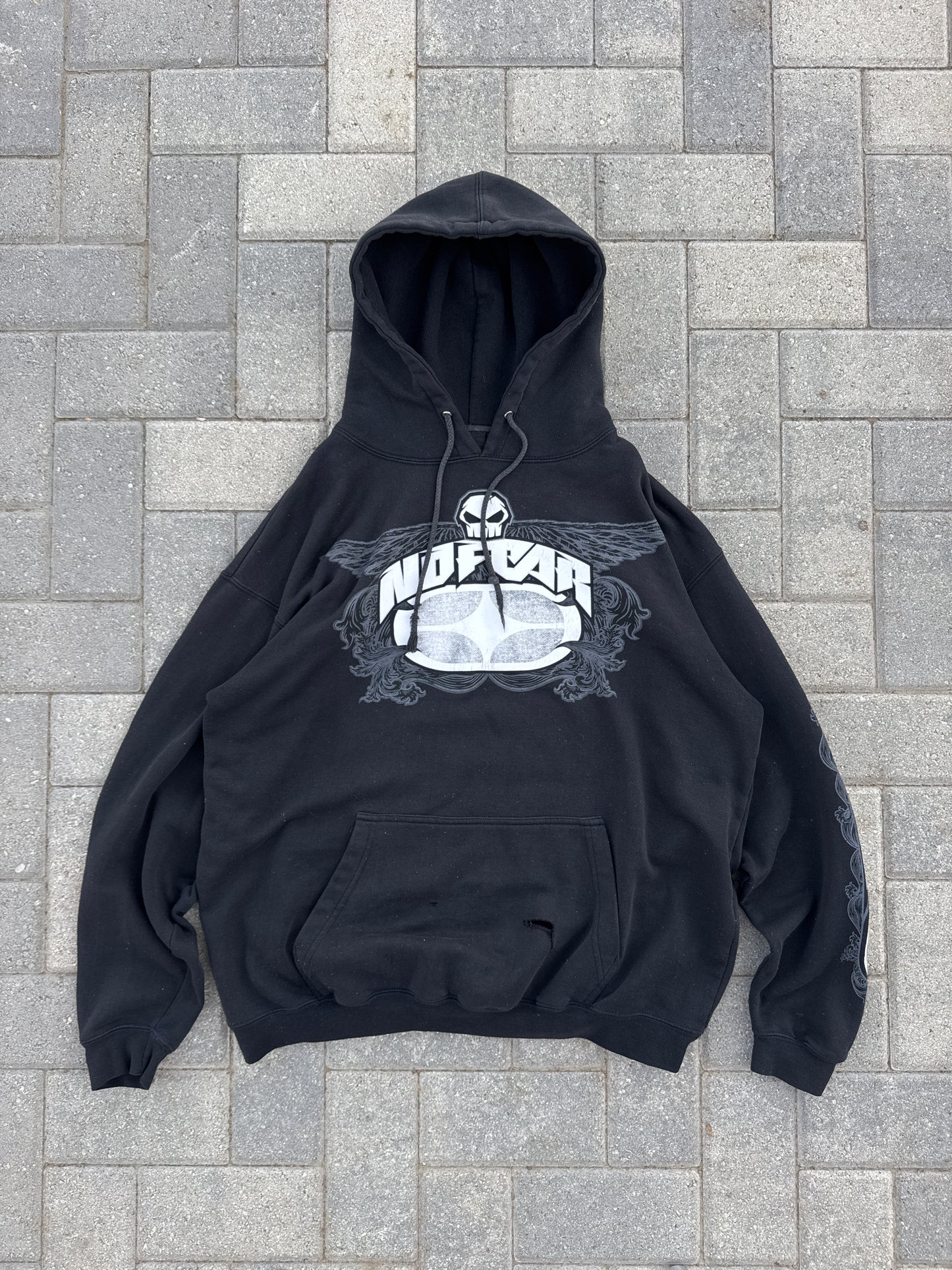 (M) No Fear Black Hoodie
