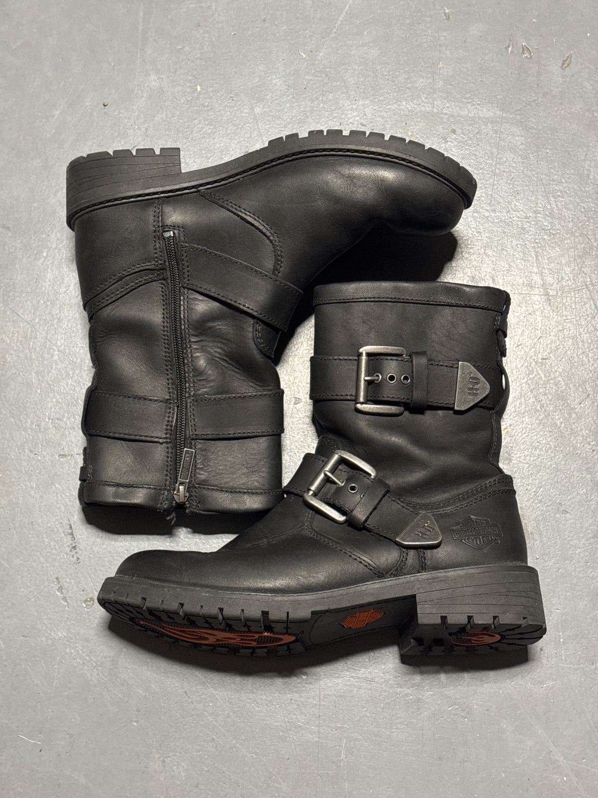 (8.5) Harley Davidson Men's Wilder Black Leather Boots