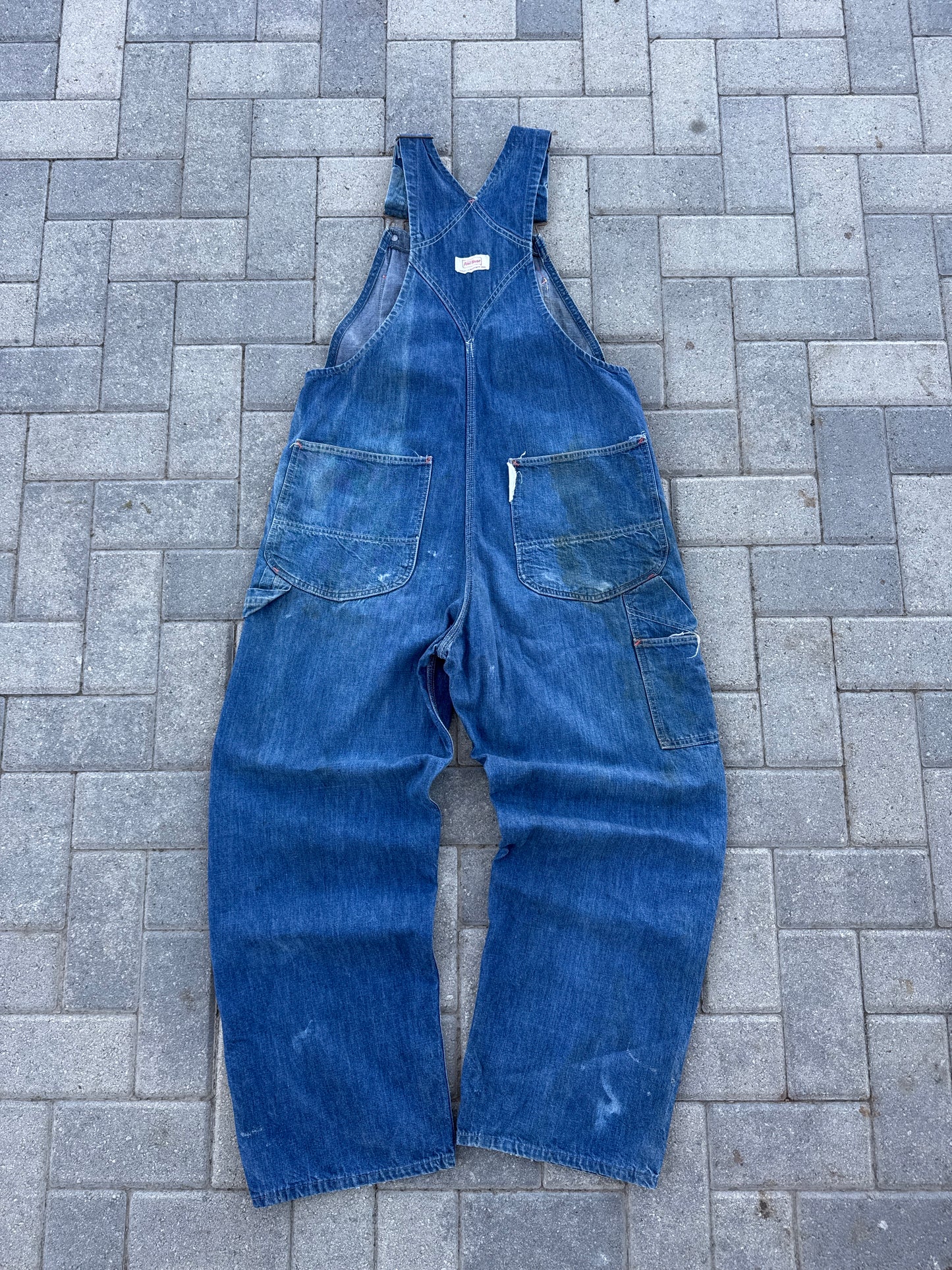 (34x30) Vintage Power House Denim Overalls