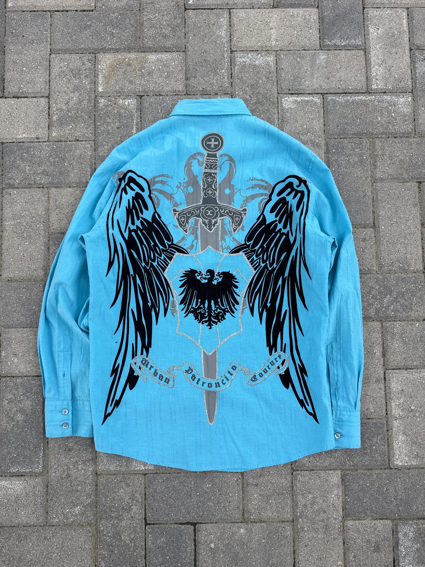 (M) Vintage Patronceto Angel Wings Button-Up
