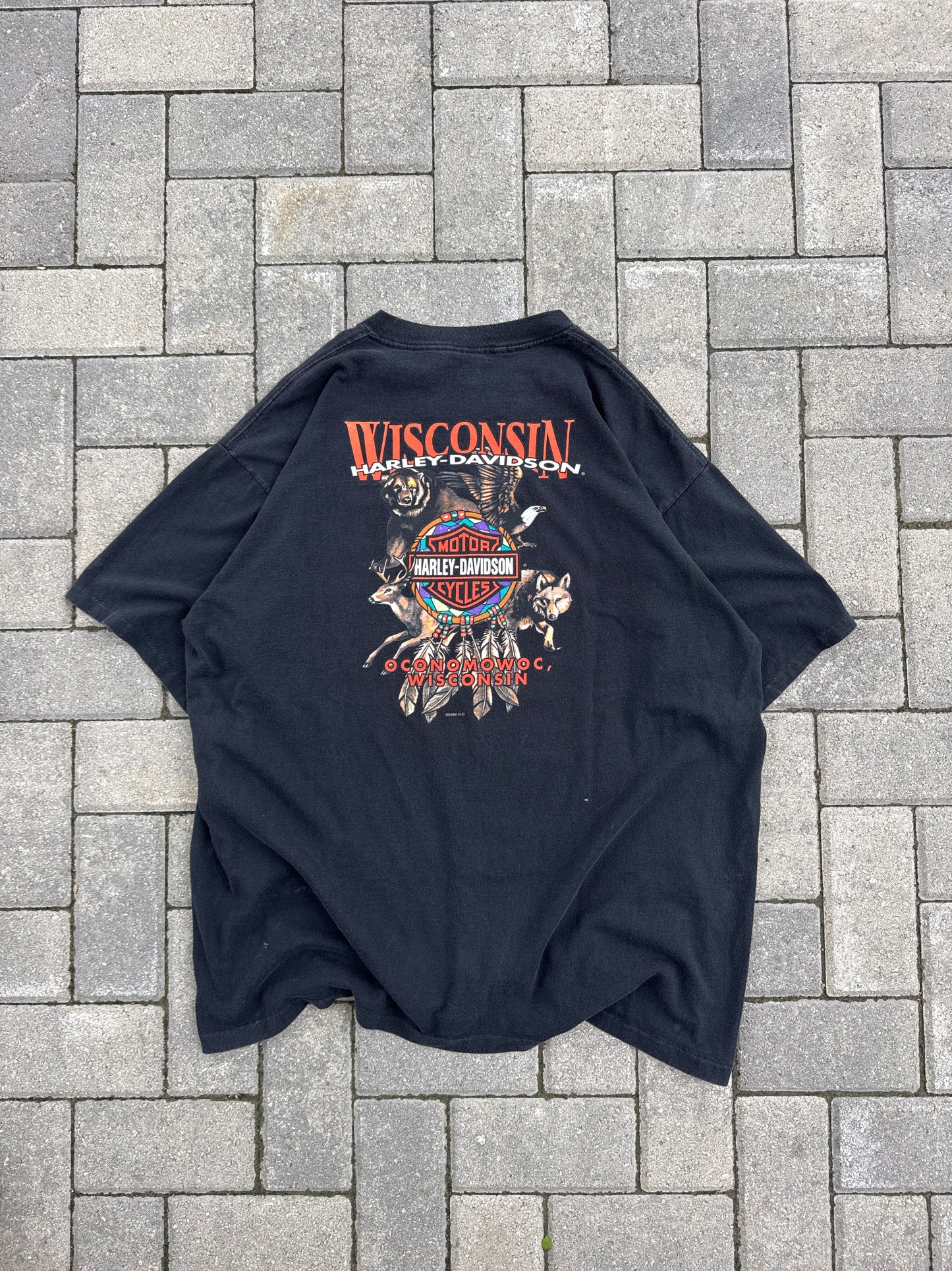 (2XL) Vintage Harley Davidson Wisconsin 96’ Tee
