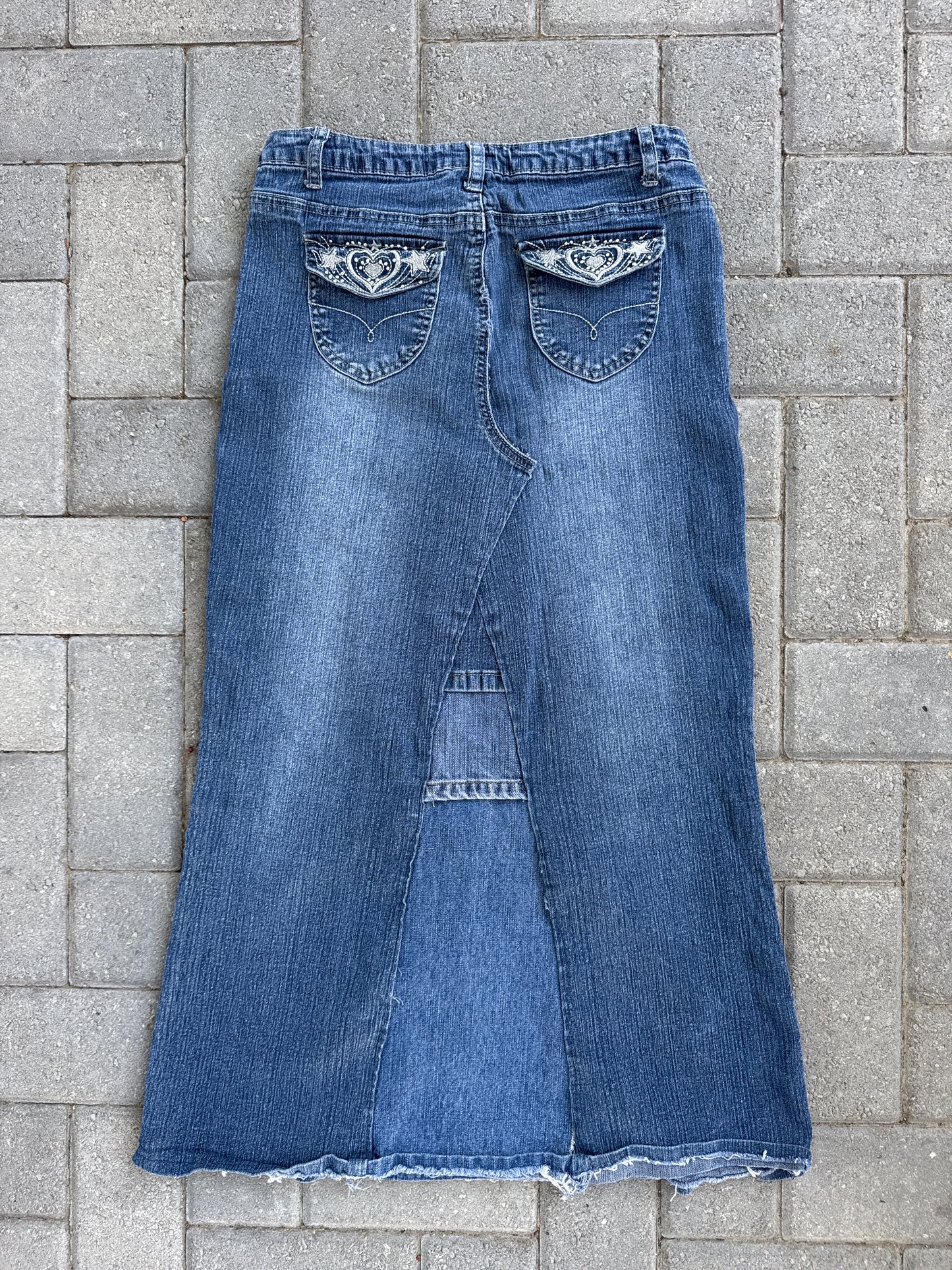 (27) Faded Glory Denim Flared Women Skirt