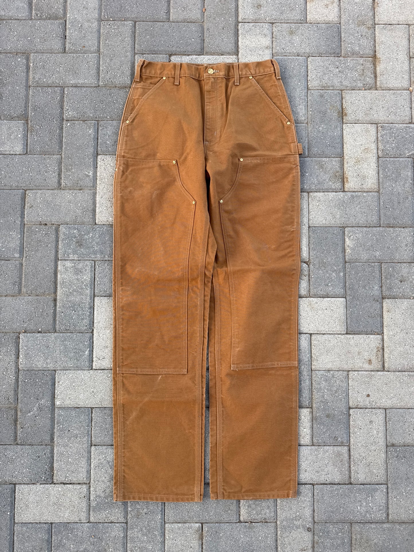 (32x36) Carhartt B01 Double-Knee Khaki Denim Pants