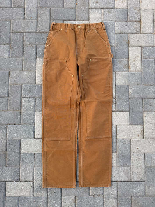 (32x36) Carhartt B01 Double-Knee Khaki Denim Pants