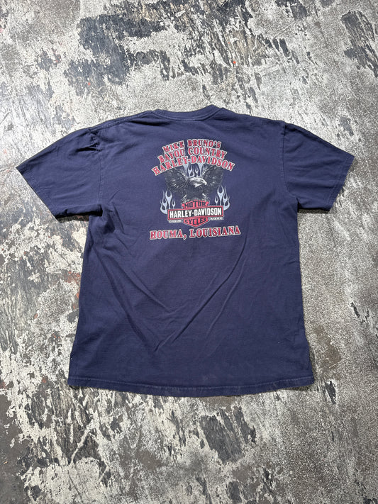 (XL) Harley Davidson Louisiana Eagle Pocket T-Shirt