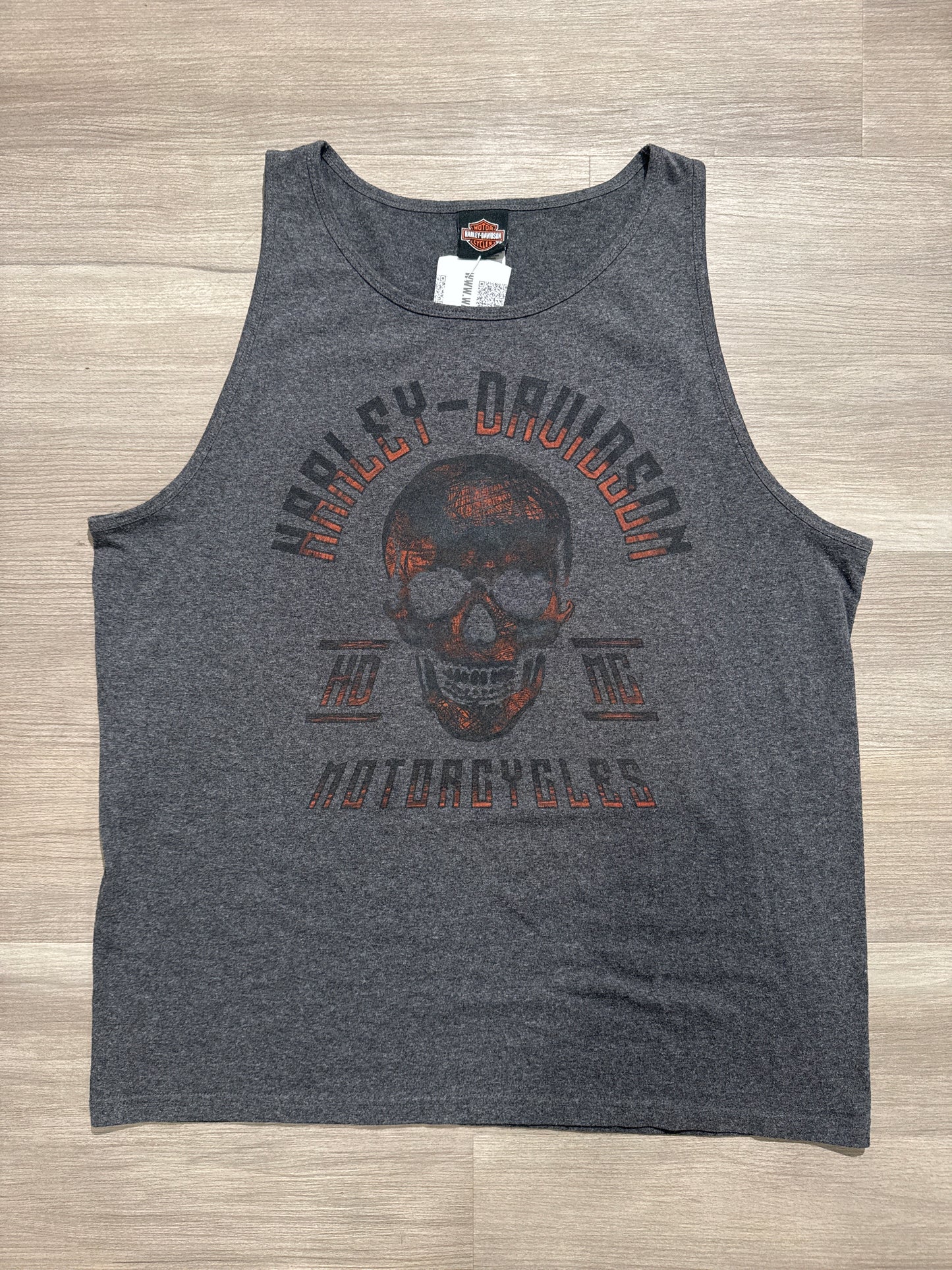 (XL) Harley Davidson Grey Skull Tank Top