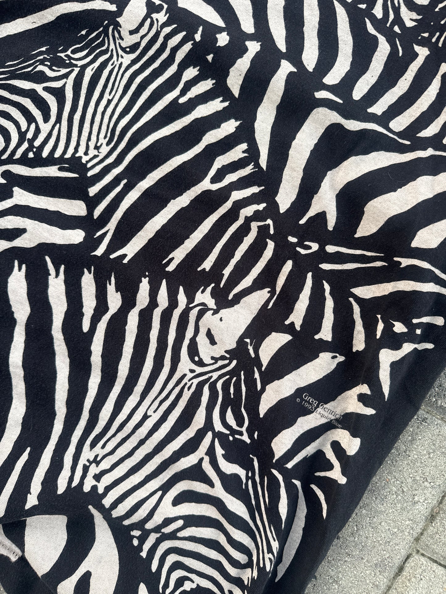 (XL) Vintage Zebra AOP Tee