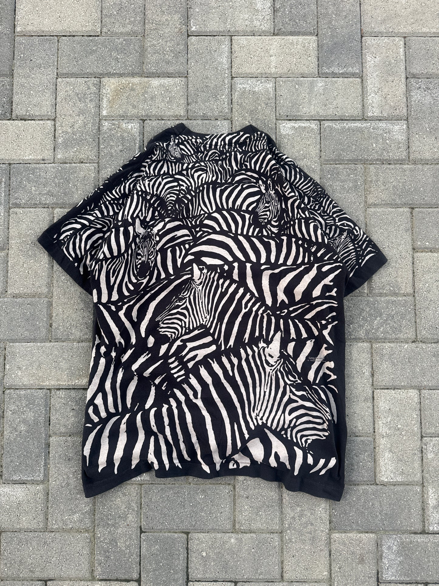 (XL) Vintage Zebra AOP Tee