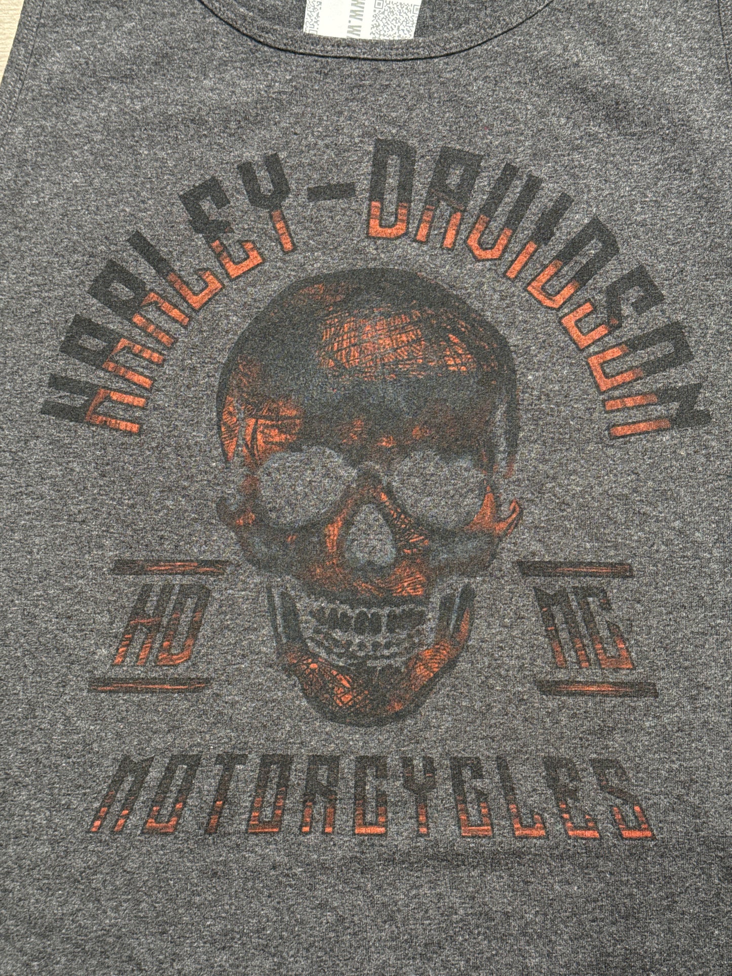(XL) Harley Davidson Grey Skull Tank Top