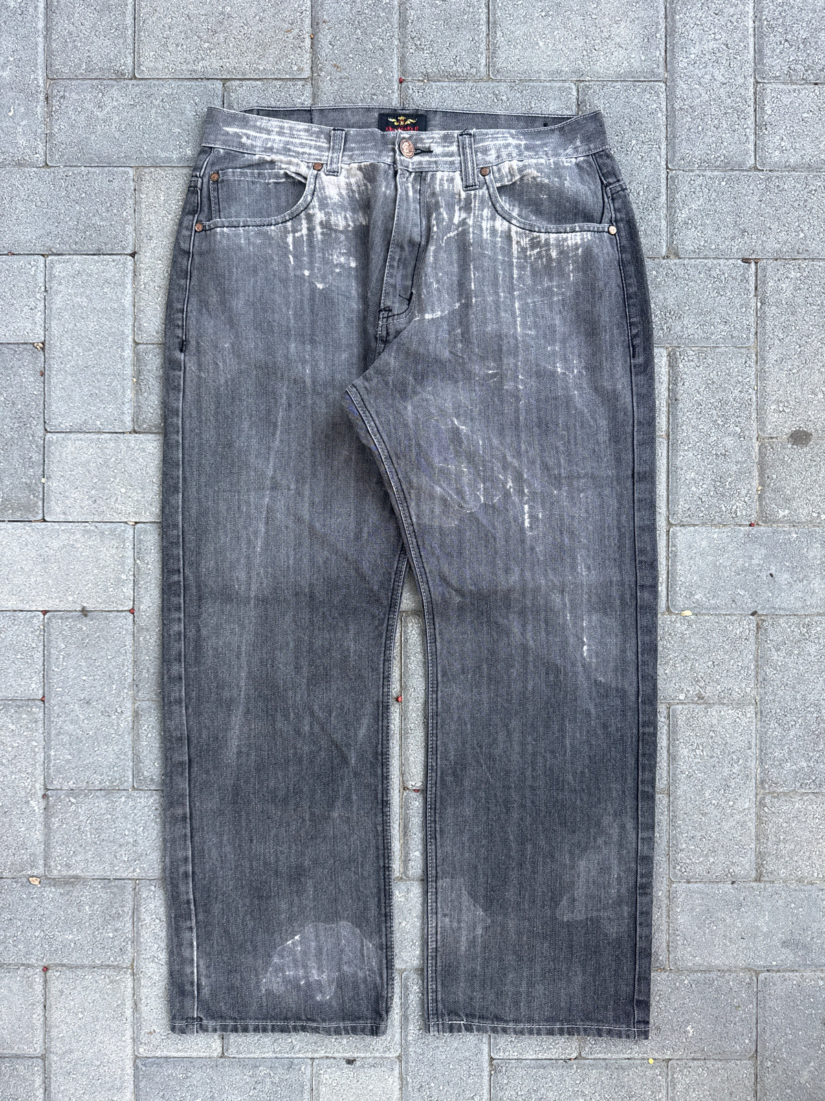 (38x30) King Marker Y2K Baggy Charcoal Denim Pants