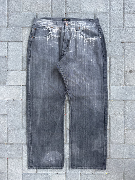 (38x30) King Marker Y2K Baggy Charcoal Denim Pants
