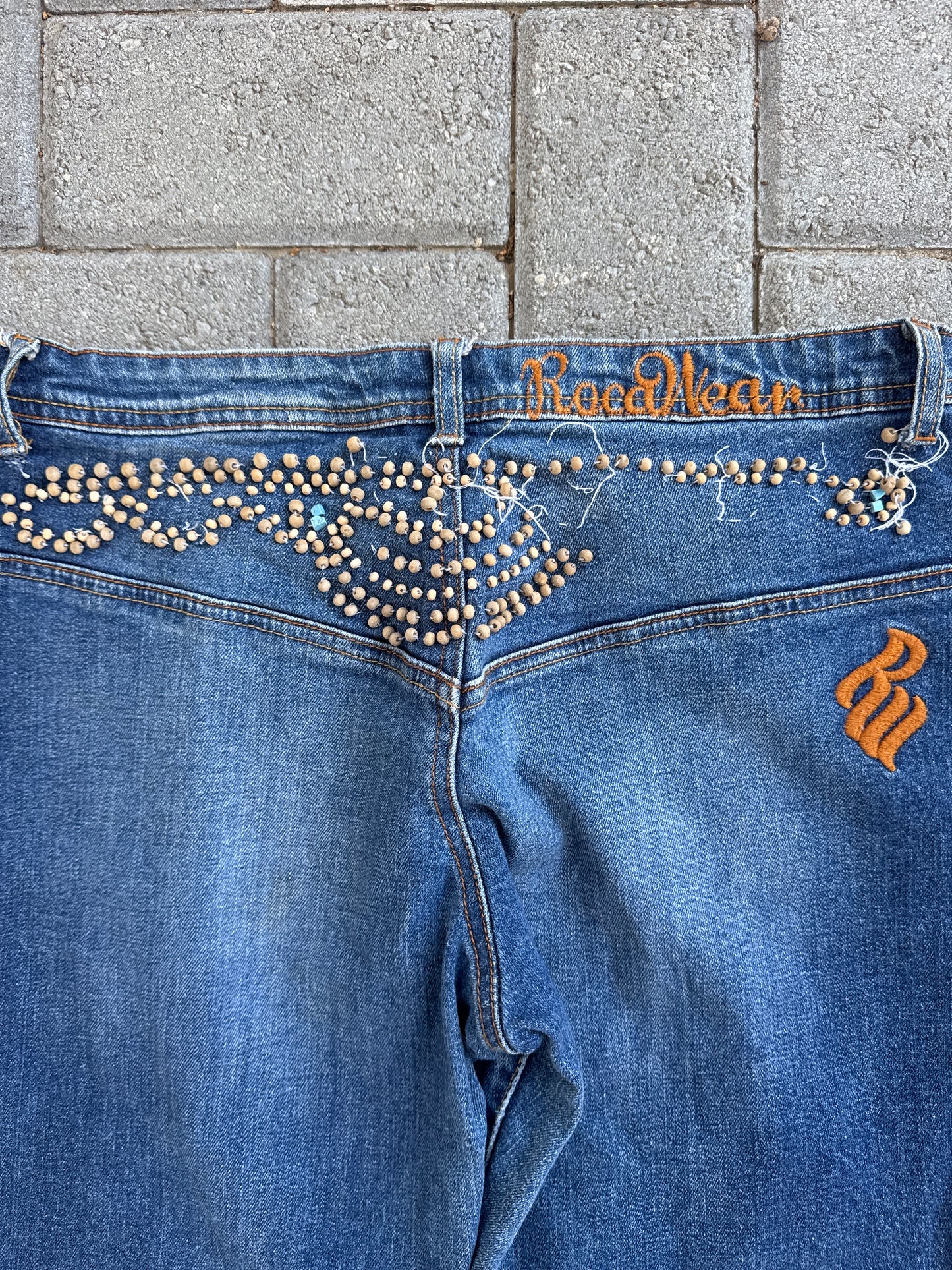 (28x32) Roca Wear Beaded Women Capris Denim Pants