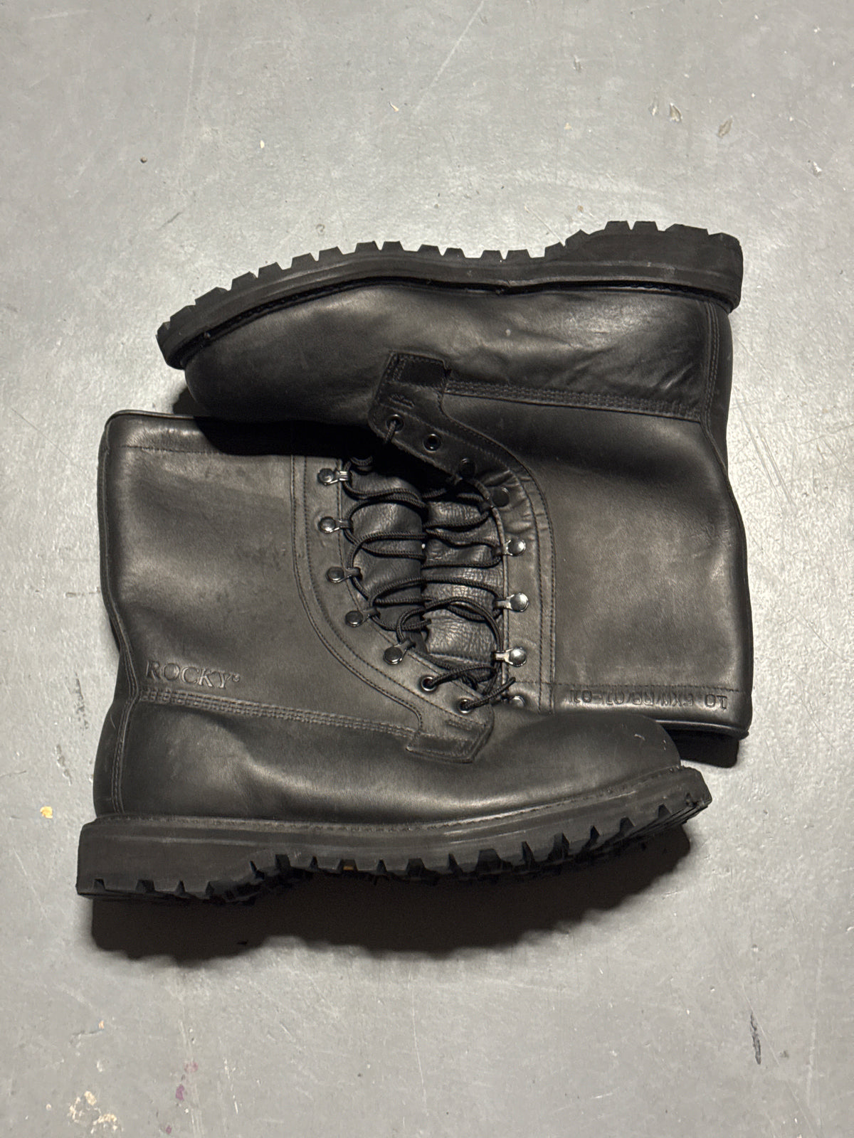 (13) Vintage Rocky Combat Leather Boots