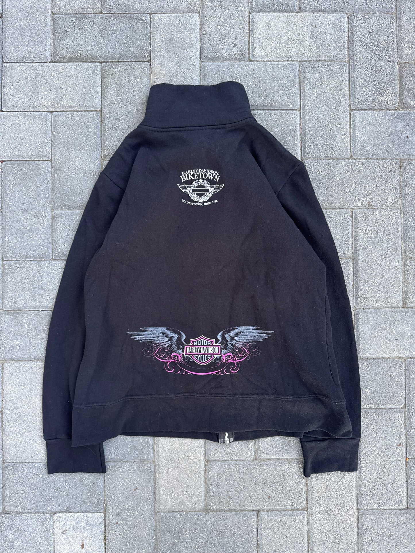 (L) Harley Davidson Ohio Women Zip-Up Hoodie