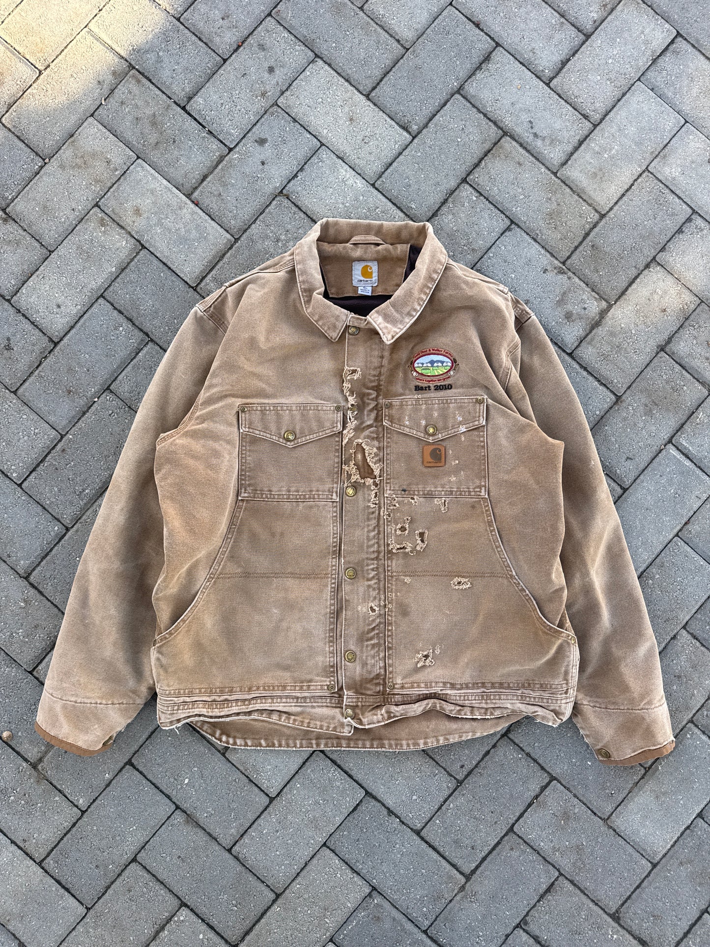 (XLT) Tan Bart 2010 Carhartt Distressed Jacket