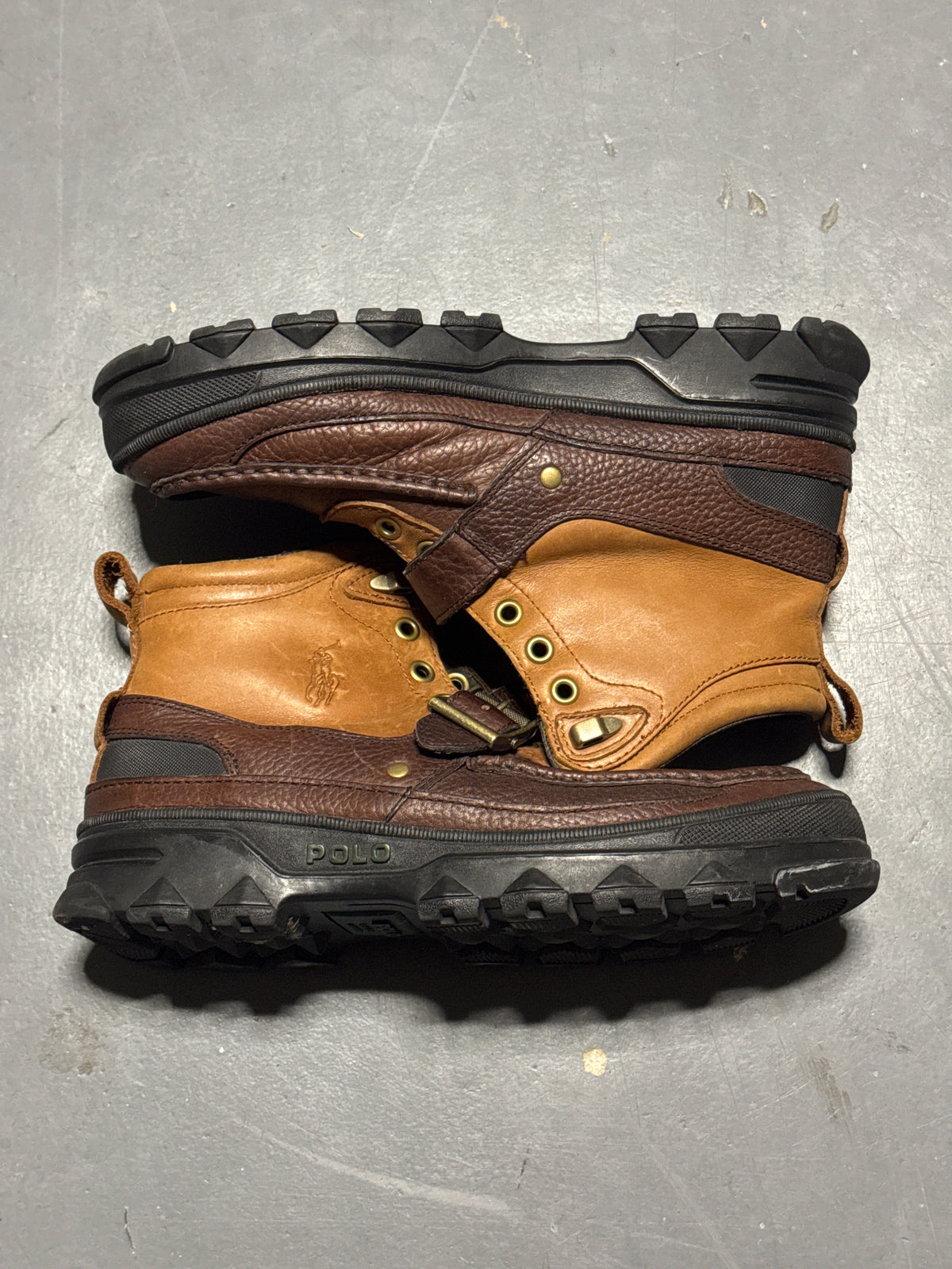 (9) Polo Ralph Lauren Andres III Pitstop/Leather Boots